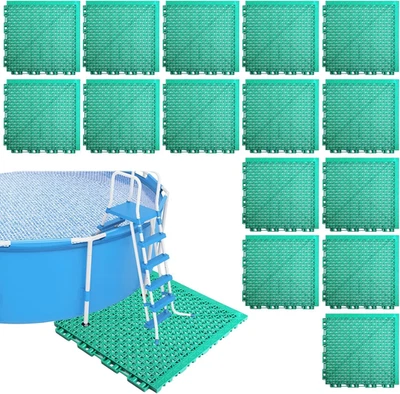 Set Di 16 Tappetini per Piscina Fuori Terra, Tappetini Antiscivolo in Plastica C - Immagine 1 di 4