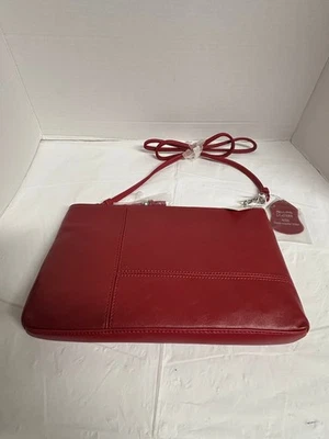 Bolso de mano bandolera de cuero rojo sin marca NUEVO 11" Foto 1 de 4