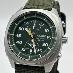 SEIKO 7T94-0BG0 GREEN 33111 - Picture 1 of 10