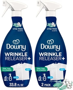 Downy Wrinkle Releaser Plus Crisp Linen Spray 33.8 Fl Oz Pack of 2 - Picture 1 of 6