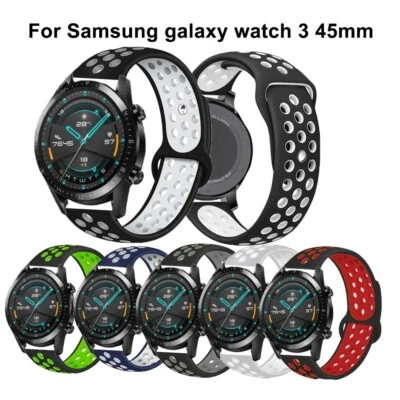 For Samsung Galaxy watch 3 45mm Silicone Fitness Replacement Wrist Strap Band 22