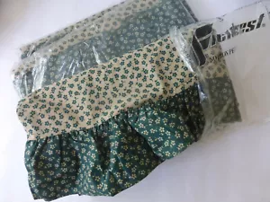 Fieldcrest lenzuolo piatto doppio calico floreale country volant nuovo con scatola vintage marrone chiaro e verde scuro - Foto 1 di 5
