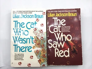 Lisa Jackson Braun 2 Book Paperback Fiction Mystery Cat Who Saw Red - Picture 1 of 2