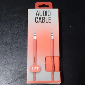 Cable de audio de 3 pies. Luxshare trenzado de alta resistencia AUX3BR001 3,5 MM macho a macho auxiliar - Imagen 1 de 3
