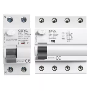 GEYA B-Type DC ELCB Residual Current Circuit Breaker RCD 2/4P 40/63A 30/100/300m - Picture 1 of 13