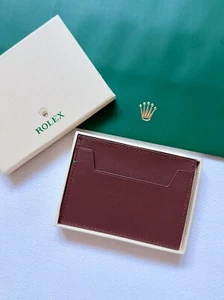 Rolex Signature Leather Brown Credit Card Holder Wallet- New in Box, AD Gift - Picture 1 of 6
