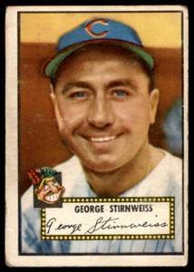 1952  Topps #217 George Stirnweiss (creases & surface scratches)