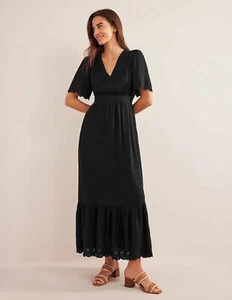 Neu*Boden*so schönes Maxi Kleid mit Lochmuster schwarz Pretty Woman*38 40 UK12R - Bild 1 von 8