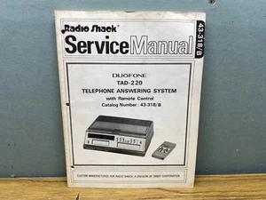 1980s Radio Shack Realistic Duofone TAD-220 Telephone Answering System Manual. - Zdjęcie 1 z 6