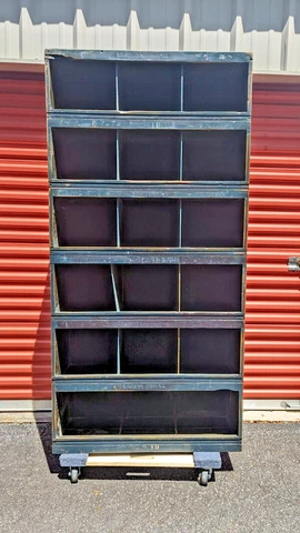 Vintage Antique Pigeon Hole Cabinet 18 slots Original Wood Back Cover