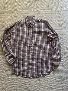Peter Millar Long Sleeve Plaid Button Shirt - Purple/White/Multicolor - Medium - Picture 1 of 6
