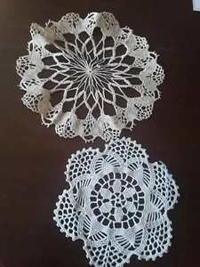2 NAPPERON ANCIEN dentelle et crochet 17cm 14,cm#OLD mat - Picture 1 of 3