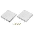 Doorbell Switch Panel Resettable Pc Panel Silver Tone Ac 250V 10A 86Mmx86mm 2Pcs