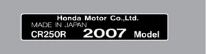 HONDA CR250R HEADTUBE 2000's FRAME DECAL - Picture 1 of 1