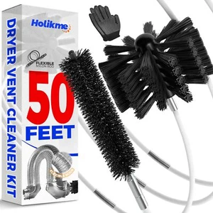 50 Feet Dryer Vent Cleaner Kit Lint Remover Flexible Dryer Vent Cleaning Brush - Picture 1 of 7