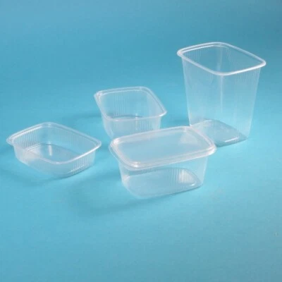 PRO DP VERPACKUNGEN 1000 Feinkost Verpackungsbecher klar rechteckig PP recycelbar versch. Größen