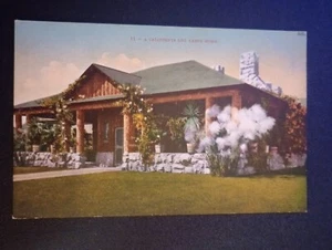 Postal de colección una casa de cabaña de troncos de California usada pero sin matasellos - Imagen 1 de 2