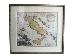ITALIA BENEDICTINA delineata A.P.R.C.P.W. map of Italy early reproduction print - Picture 1 of 13