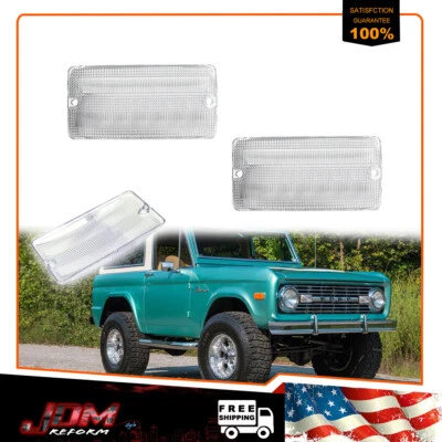 Lentes transparentes para Ford Bronco 1969-1977 parrilla delantera estacionamiento luz intermitente 2 piezas Foto 1 de 4