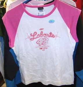 CAMISETA CORTADA VINTAGE CFS #43 CHEERIOS ROSA PEQUEÑO DAMAS BOBBY LABONTE MEDIANA NUEVA CON ETIQUETAS - Imagen 1 de 3