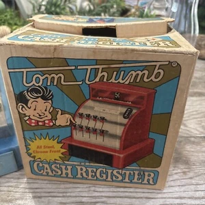 TOM THUMB CASH REGISTER COIN BANK No. 1549 - IN ORIG. BOX Steel & Chrome - Picture 1 of 4