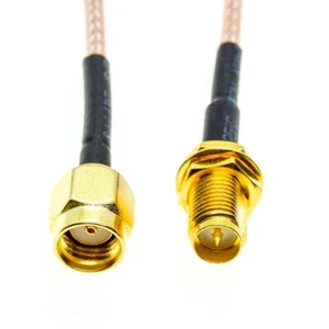 RG316 Cable RP-SMA Female plug Bulkhead to RP-SMA Male Connector RF Coaxial lot - Afbeelding 1 van 7