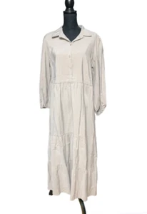 Max Studio Tiered Maxi Dress Women’s Size Large Cobblestone NWT - Picture 1 of 6