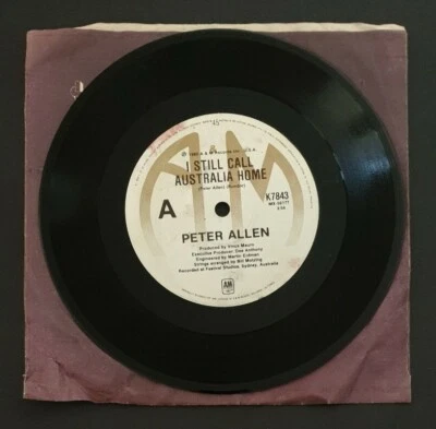 Disco único de vinilo de 7" 1980 PETER ALLEN - 'I Still Call Australia Home' Foto 1 de 4