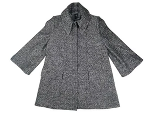 Cue Womens Size 12 Coat Long Sleeve Grey Full Zip Lined Winter Made In Australia - Bild 1 von 9