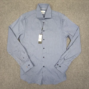 Saba Shirt Mens MEDIUM blue Turrell Check Slim Long Sleeve Button Up Size M NWT - Picture 1 of 8