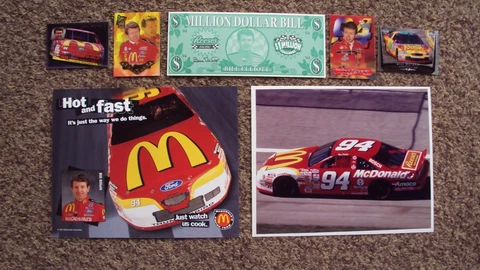 Lot of 7 diff - Bill Elliott #94 " REESE'S - MCDONALD'S " NASCAR CARDS POSTCARD Cover