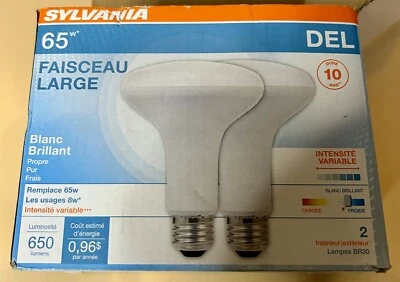 SYLVANIA LED Flood Light Bulb, BR30, 65W, Dimmable - Image 1 of 2