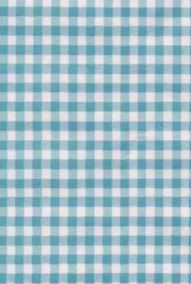 Oilcloth Fabric Gingham Checked Light Blue Sold in Yards or Bolts - Image 1 of 2