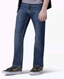 LEE Boy's Blue Pull On Straight Tapered Fit Stretch Jeans XL 18 Adjustable Waist - Picture 1 of 6