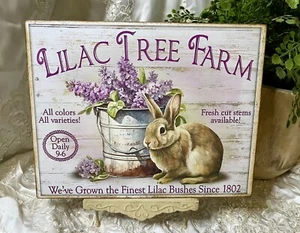 Bunny Rabbit, Lilac Tree Farm, Shabby Chic Handcrafted Plaque / Sign - Picture 1 of 3