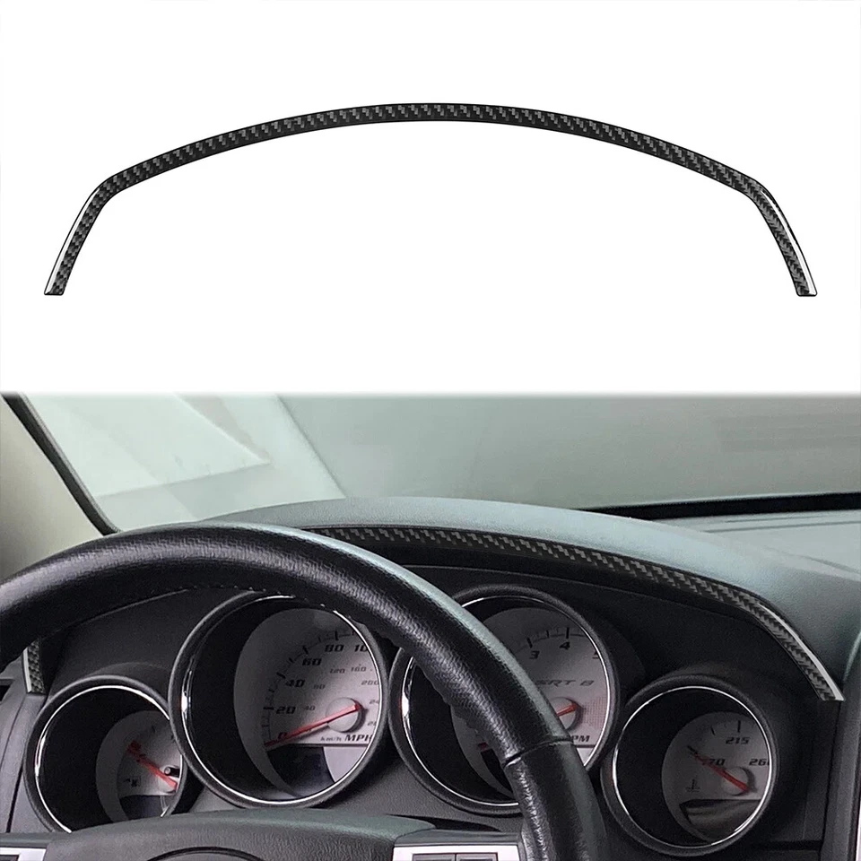 Tira de ajuste de bisel de tablero interior de fibra de carbono de vinilo para Dodge Charger 2008-10 Foto 1 de 4