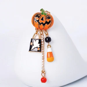 Halloween Kürbis Charm Brosche Anstecknadel mit gratis Adapter - Bild 1 von 3