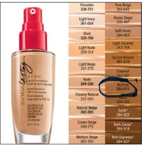 Avon Extra Lasting Liquid Foundation Broad Spectrum ~NUTMEG ~ SPF EXPIRED - Picture 1 of 1
