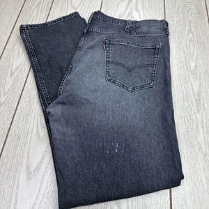 Levis 505 Jeans Herren 42x32 Schwarz Regular Fit Straight Leg Denim Distressed - Bild 1 von 13