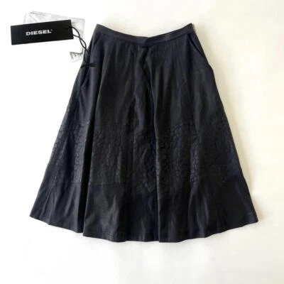 Diesel Mujeres S Falda Cuero Gamuza Look Leopardo Lujo Informal Ropa de Calle Usada Foto 1 de 4