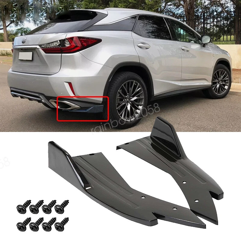 2x For Lexus RX350 RX350H RX450 Gloss Rear Bumper Diffuser Spoiler Lip Splitters Foto 1 de 4