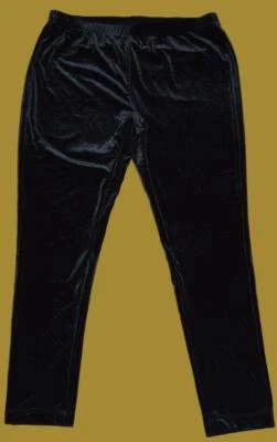 NWOT IMAN GLOBAL CHIC VELVET STRETCH PANT SKINNY LEG LEGGINGS BLACK SIZE XL - Imagem 1 de 4