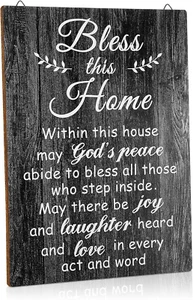 House Warming Gifts New Home Bless This Home Wall Decor House Blessing Plaque Fa - Picture 1 of 1