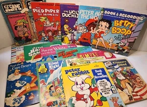 15 Vintage Peter Pan Record Books Lot - Care Bears, Samba, Sesame Street, More - Picture 1 of 9