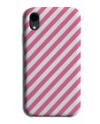 White and Hot Pink Diagonal Striped Pattern Phone Case Cover Stripes Lines G445