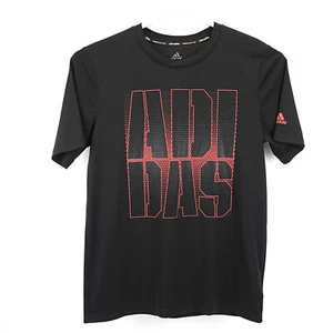 Adidas Climalite Shirt Youth Size Large 18 Black Short Sleeve Keeps You Dry - Picture 1 of 6