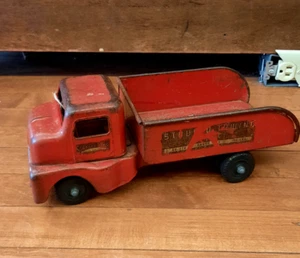 Vitage Structo Pressed Steel Tin Toy Red Tow Truck #910 1950's 60's Original Toy - Picture 1 of 16
