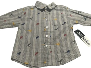 MICK MACK LTD Boys Long Sleeve Button Down Shirt SIZE 12 Mos Dinosaurs NEW! - Picture 1 of 12
