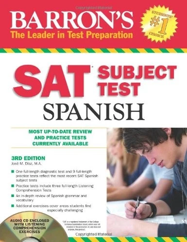 BARRON'S SAT SUBJECT TEST SPANISH By Diaz Jose M. M.a. *Excellent Condition* - Image 1 of 1