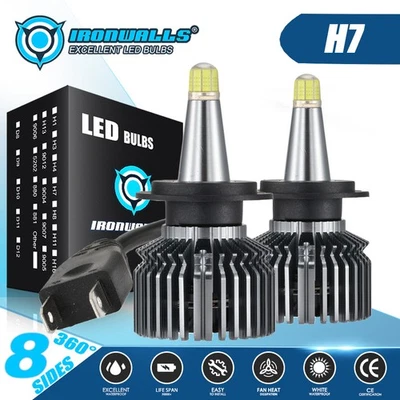 4/6/8-sides H7 LED Headlight Kits Low Beam for BMW 320i 323i 328i 335i 530i 540i - Image 1 of 4